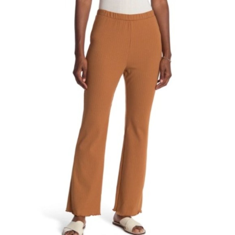 NEW Nordstrom Abound Ribbed Knit Flare Leggings Tan Dale 4x